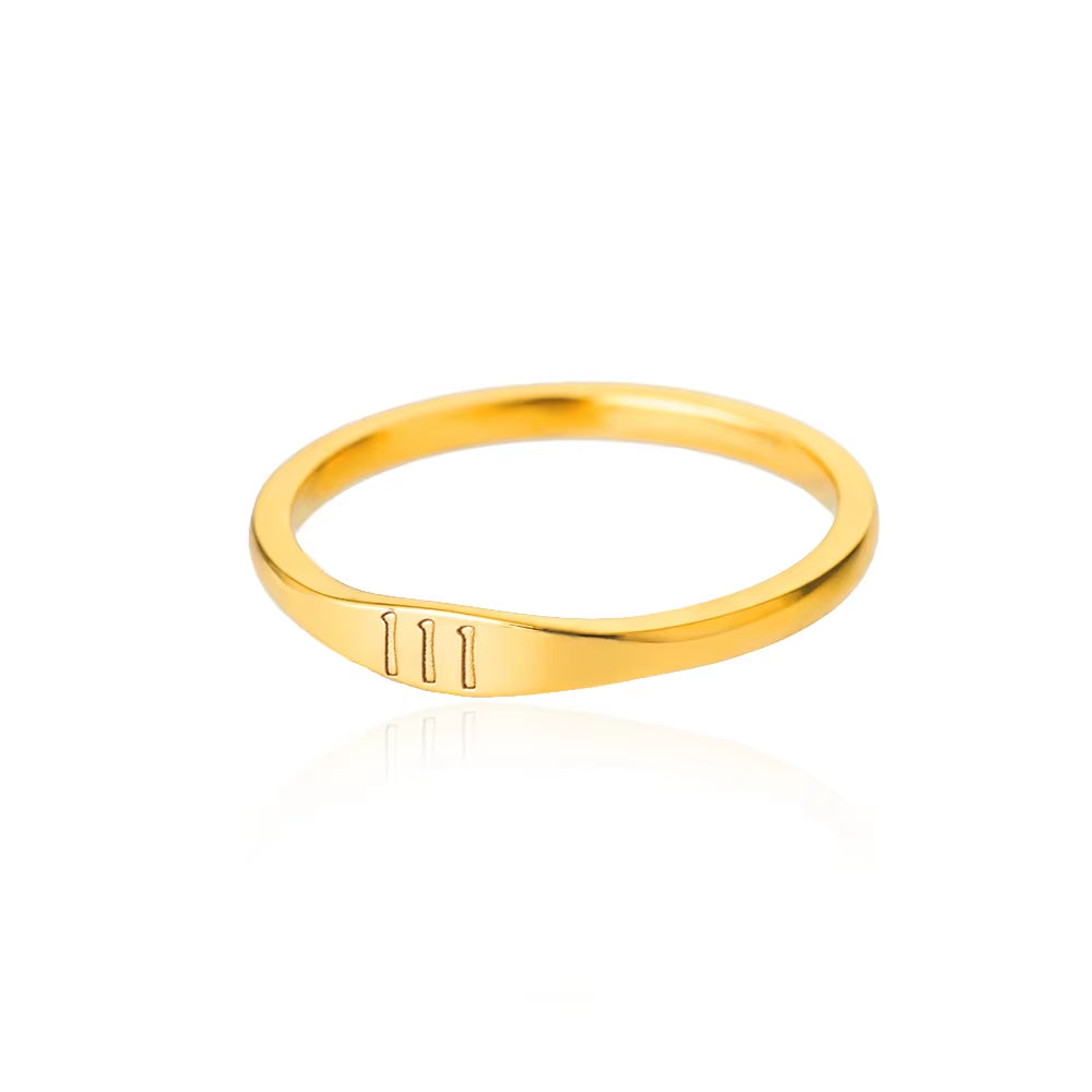 Meaningful 11:11 Angel Number Rings for Women Men Stainelss Steel round Ring Charm 11:11 Party Jewelry Birthday Gift