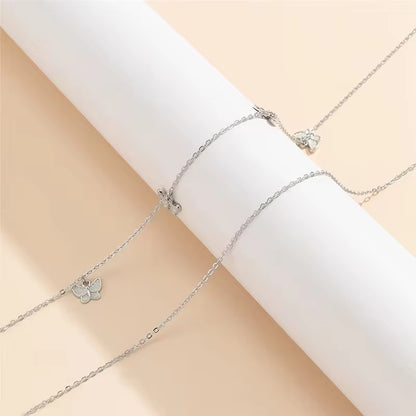 Sexy Double Thin Chain Women'S Waist Chain Charming Butterfly Stainless Steel Belly Chain Summer Beach Bikini Body Jewelry